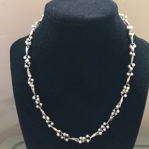 Elegant Vintage Silver and White Beaded Necklace